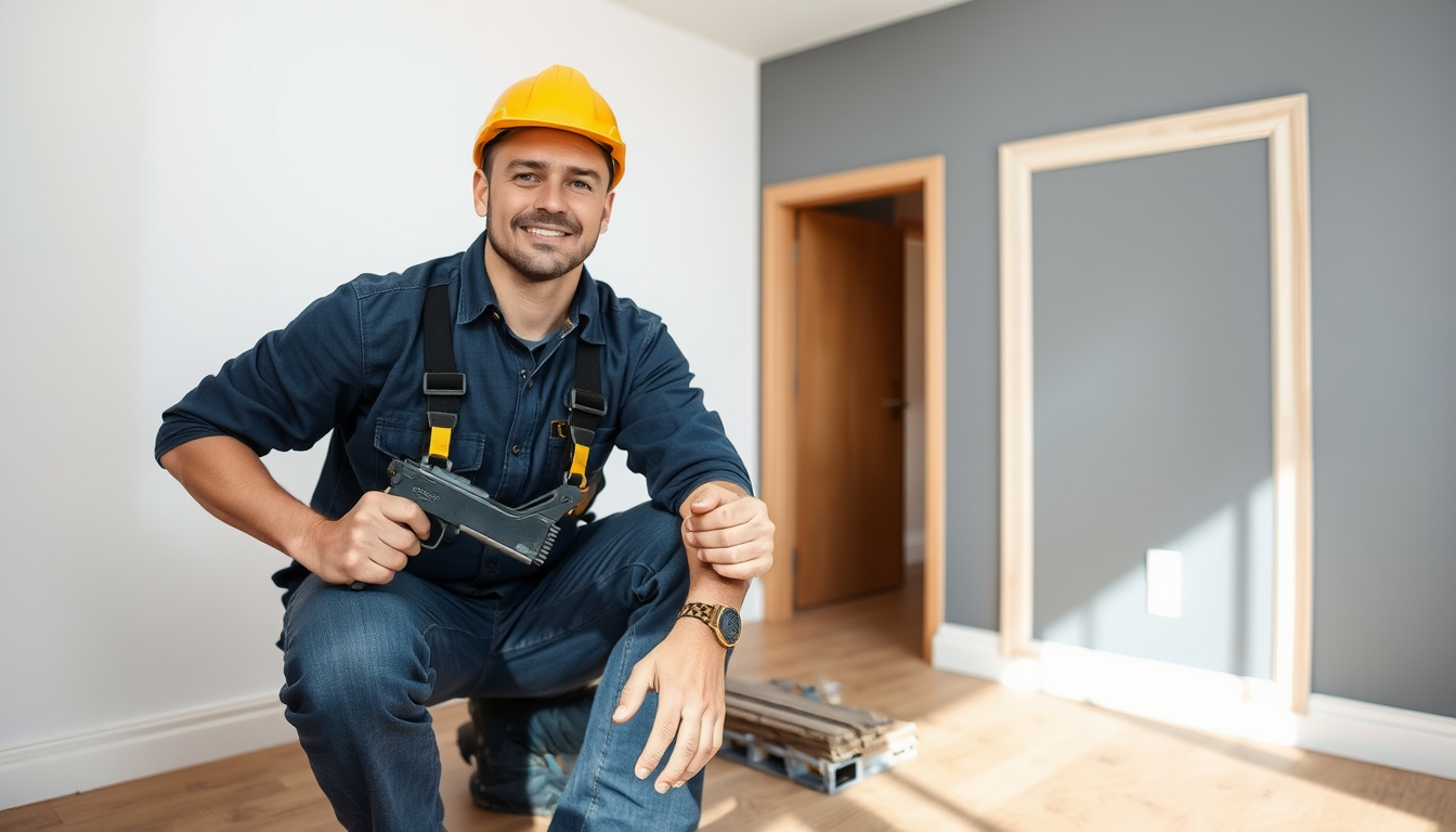 Artisan BTP rénovant un appartement pour un bailleur dans le cadre du dispositif Jeanbrun