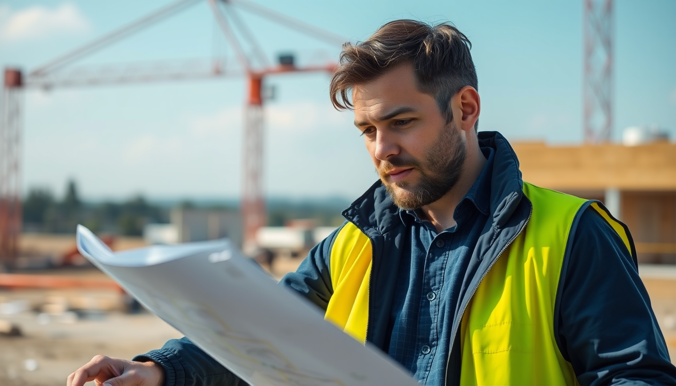 Artisan BTP souriant sur un chantier en reprise en 2025