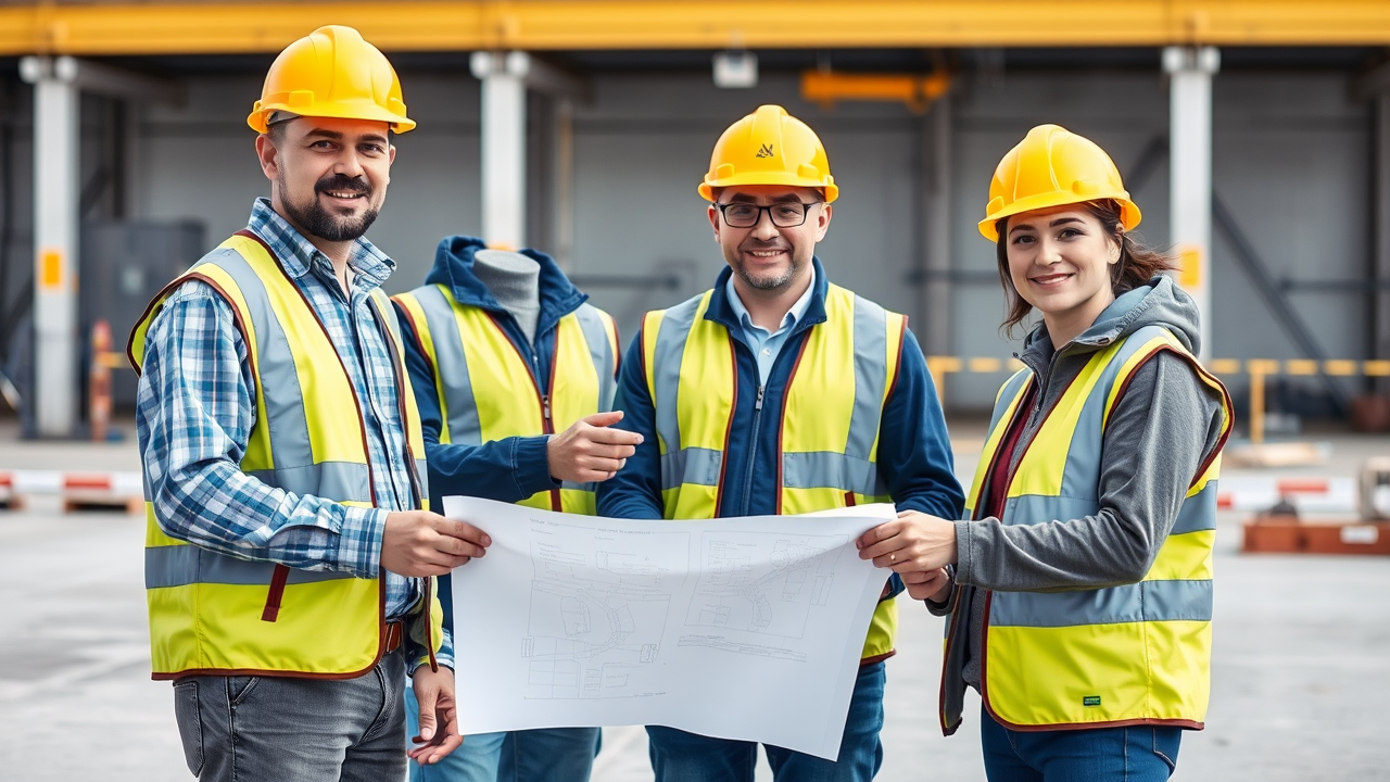 Artisans BTP en réunion de chantier pour planifier une co-traitance